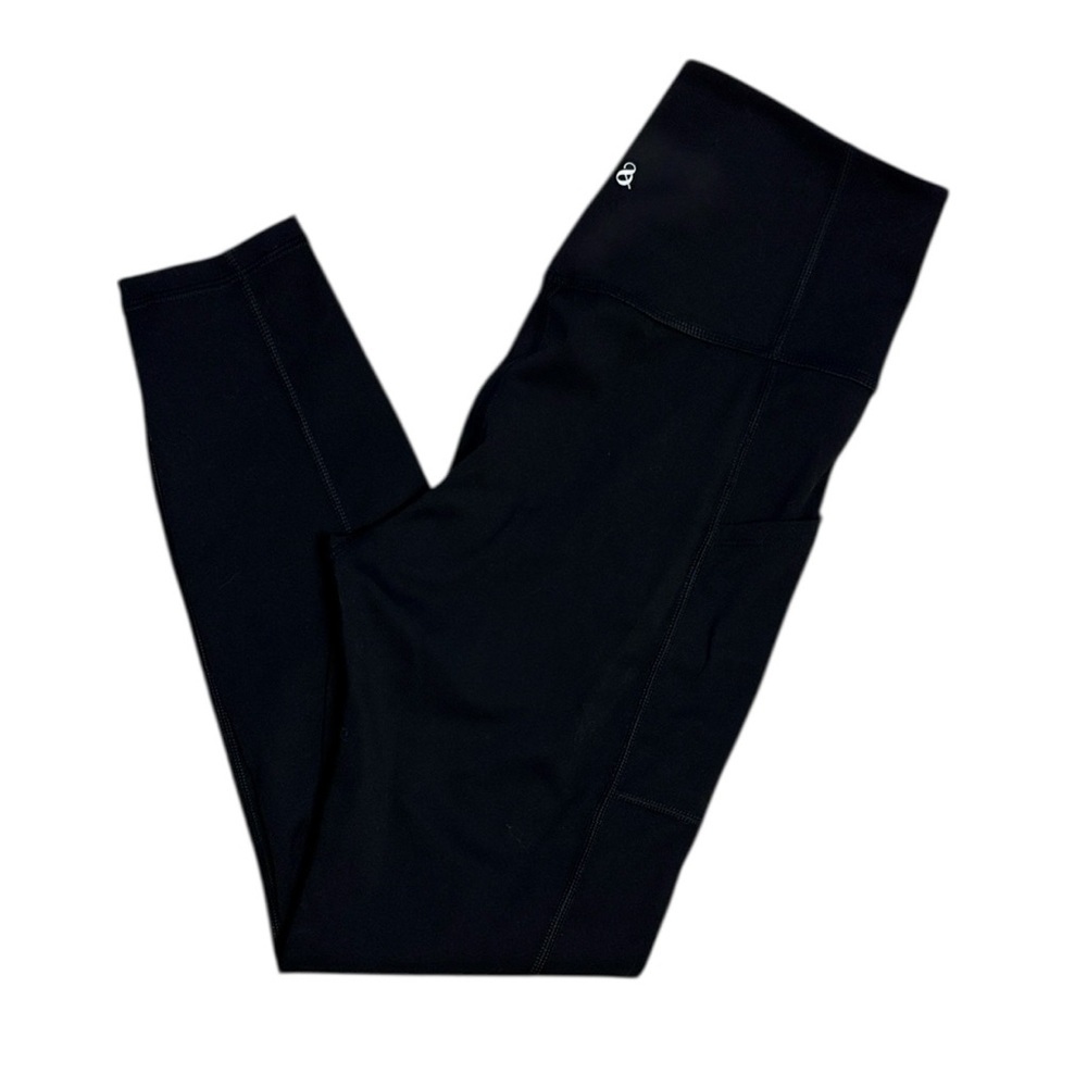 Lou & Grey Side Pocket Leggings Ankle Length Logo Detail Black Size M
